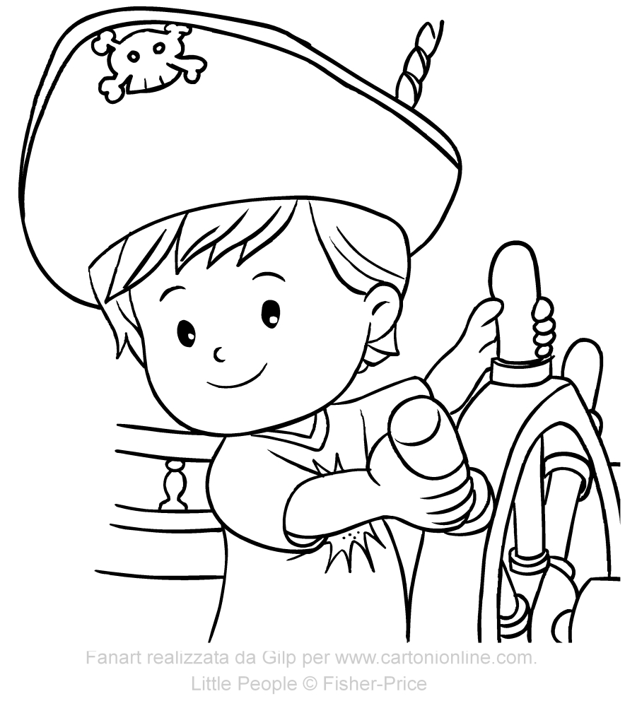  Eddie pirate of Little People coloring page to print
