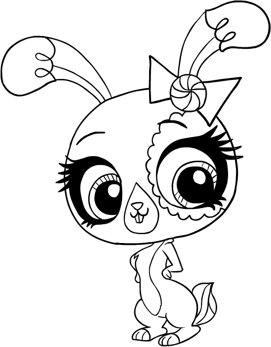 Drawing ButterCream the bunny of Littlest Pet Shop coloring pages printable for kids