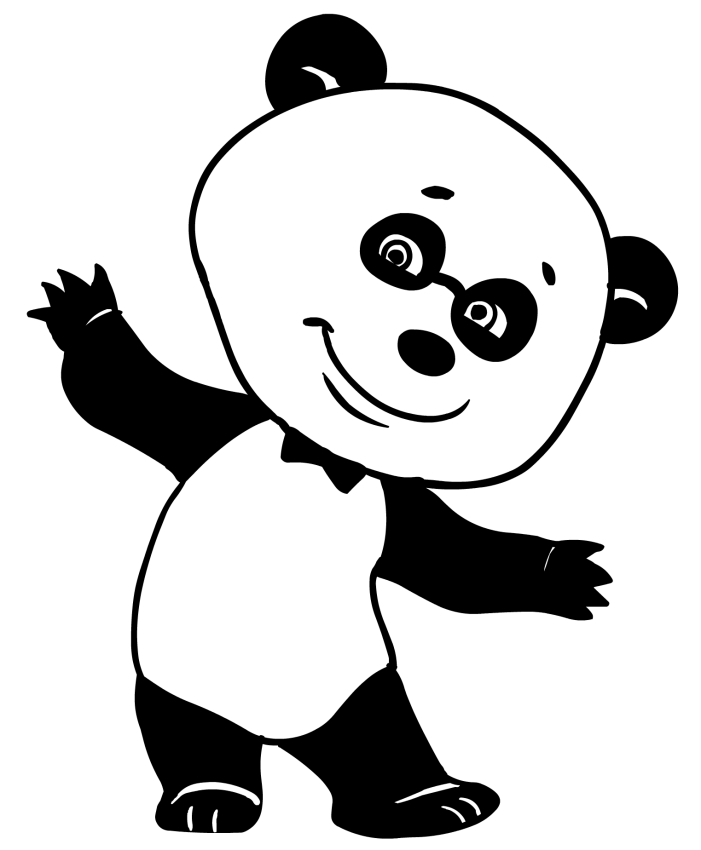 Disegno coloring page dell'bear Panda, friend of Masha and The Bear