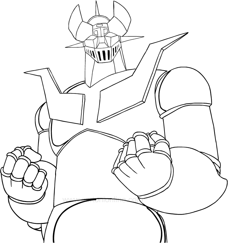 Drawing Mazinger Z coloring pages printable for kids
