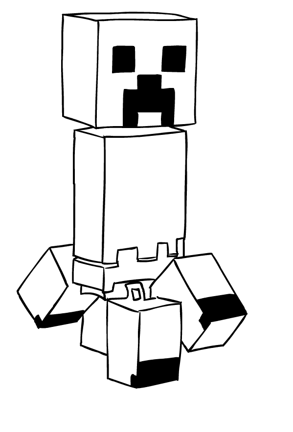 Drawing of Creeper di Minecraft to print and coloring