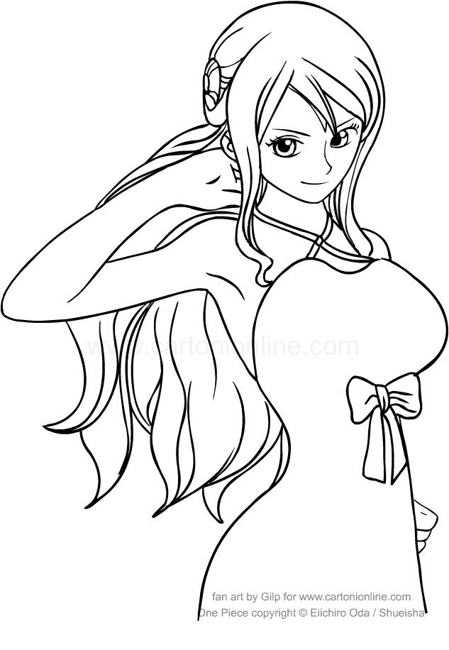 Drawing Nami of One Piece coloring page