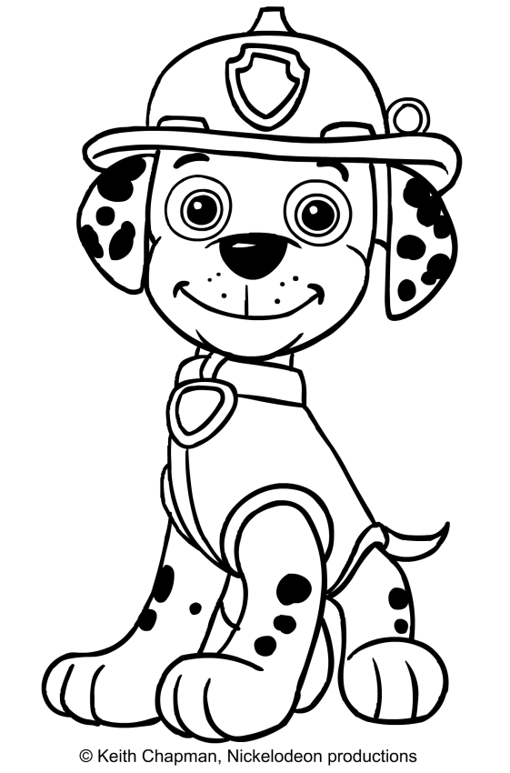 Paw Patrol Marshel Free Colouring Pages