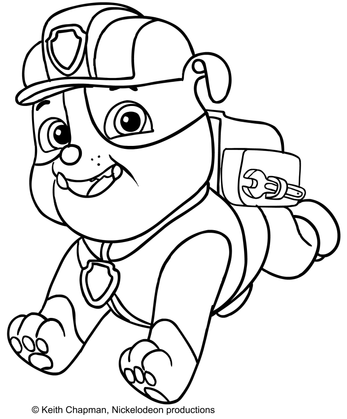 Rubble coloring page - Paw Patrol