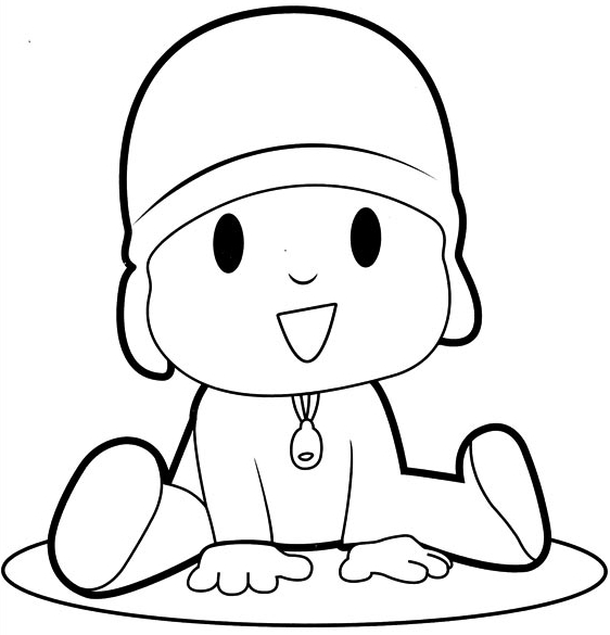 Drawing Pocoy sitting coloring pages printable for kids
