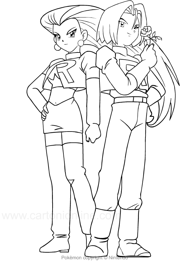 48+ awesome image Team Rocket Coloring Page : Pokemon Coloring Pages