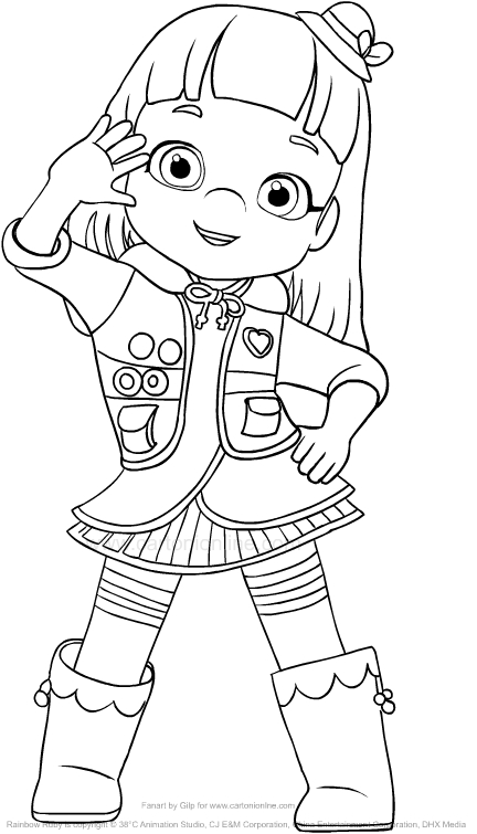 Drawing Rainbow Ruby greets coloring page
