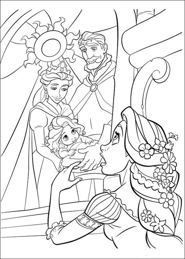  Rapunzel discovers the picture of her parents coloring page to print 
