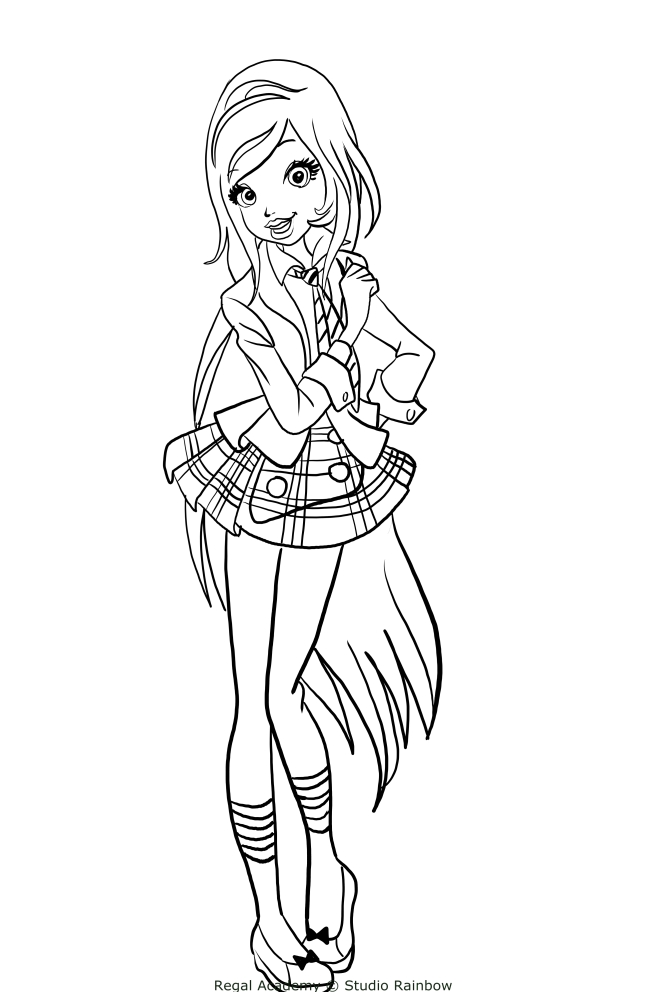  Rose Cinderella from Regal Academy coloring page to print