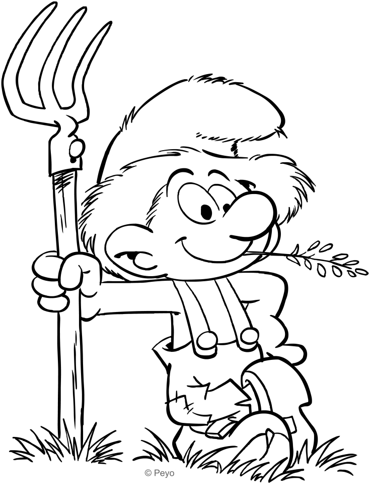  Farmer Smurf coloring page to print