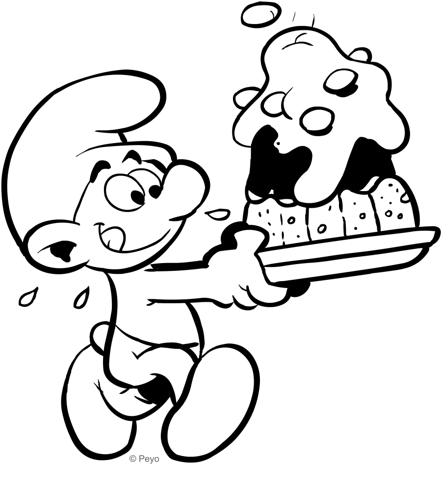  Greedy Smurf coloring page to print