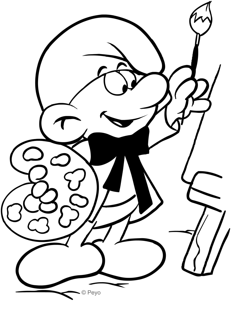  Painter Smurf coloring page to print