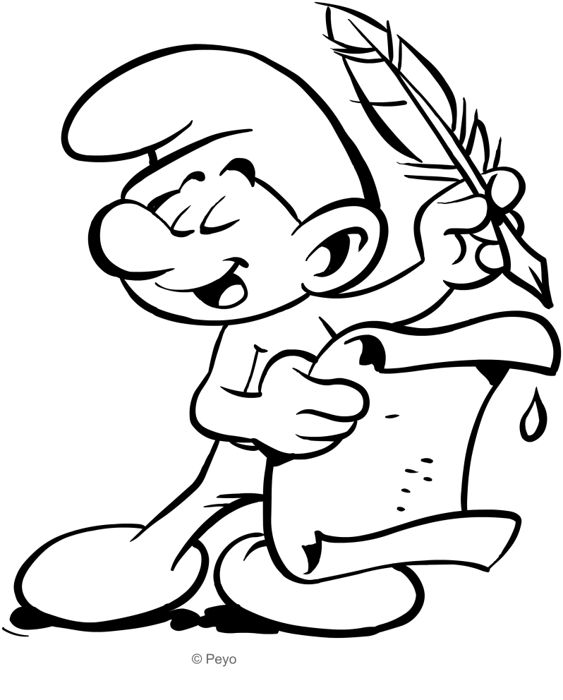  Poet Smurf coloring page to print