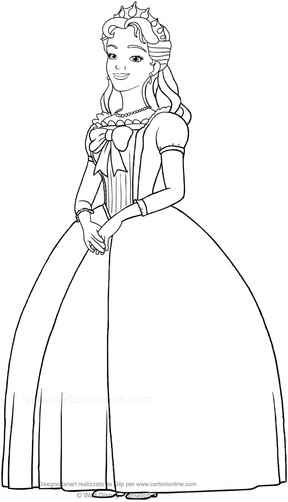 Queen Miranda (Sofia the first) coloring page to print