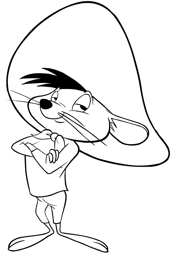 Drawing of Speedy Gonzales to print and coloring