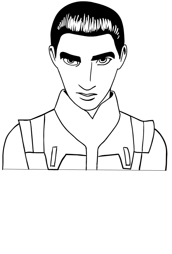 Drawing of Ezra Bridger di Star Wars Rebels to print and coloring