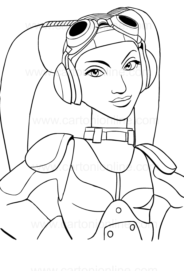 Drawing of Hera Syndulla di Star Wars Rebels to print and coloring