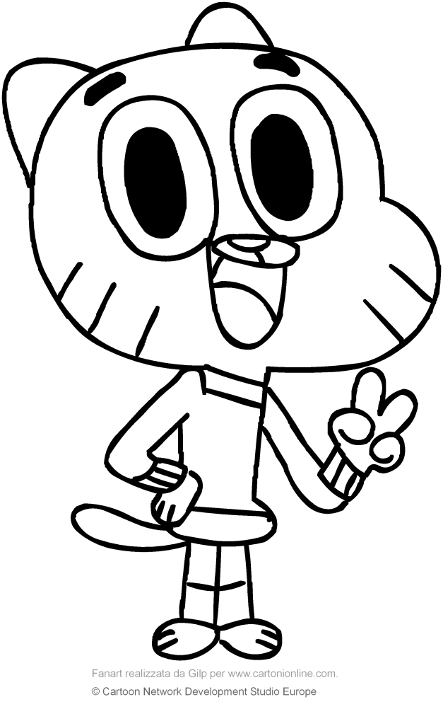  Gumball Watterson (The amazing world of Gumball) coloring page to print