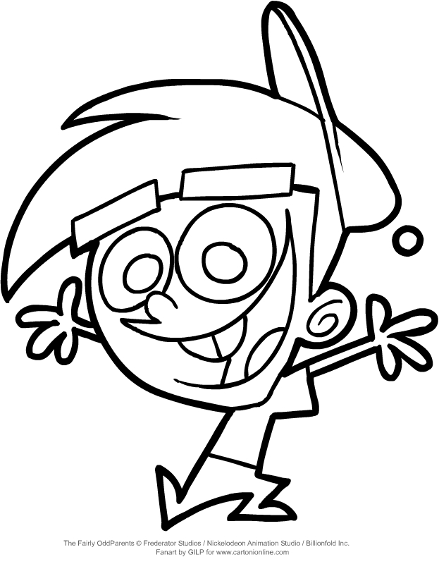 Timmy Turner from The Fairly Oddparents coloring page to print and coloring