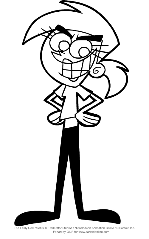 Vicky from The Fairly Oddparents coloring page to print and coloring
