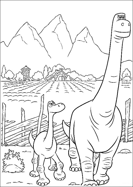 Arlo and his father Henry coloring page to print