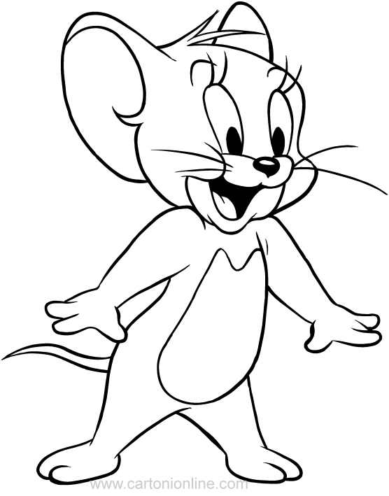  Jerry happy coloring page to print