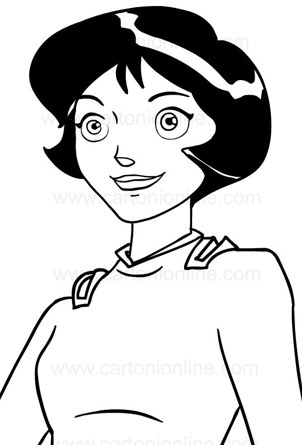 Drawing of Alex Vasquez (face) delle Totally Spies to print and coloring
