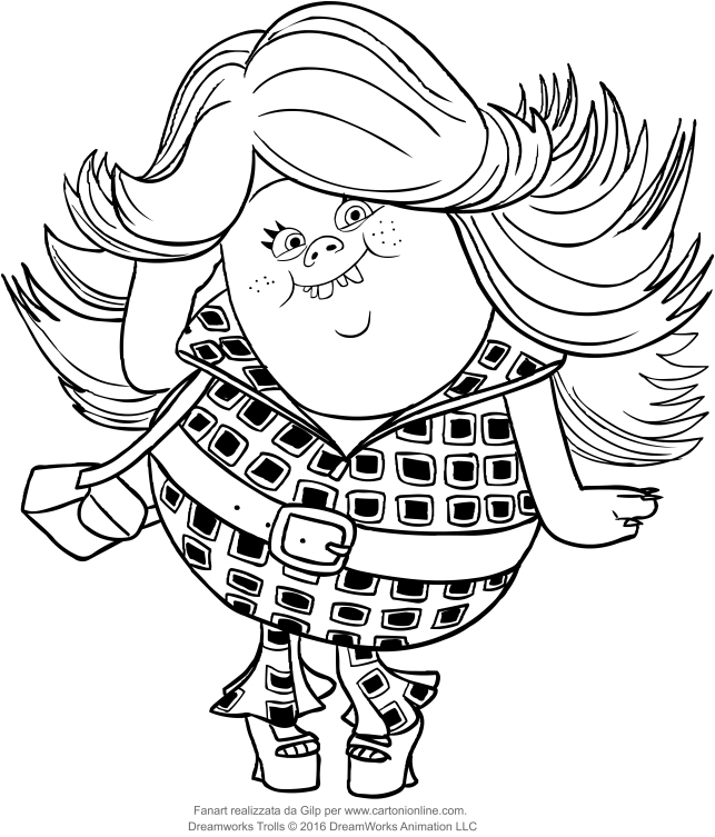  Bridgie from the Trolls coloring page to print