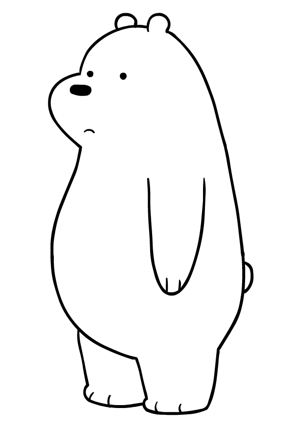 Drawing of Ice Bear dei We Bare Bears to print and coloring