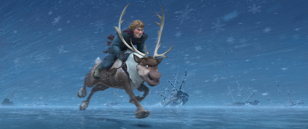 Kristoff cavalca la renna Sven - Frozen