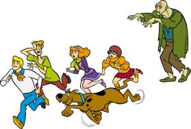 Freddy, Shaggy, Dafne, Velma e Scooby Doo inseguiti dallo zombie