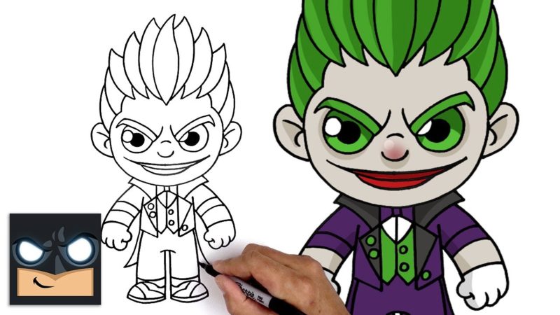 Come disegnare Joker, il nemico di Batman in stile chibi