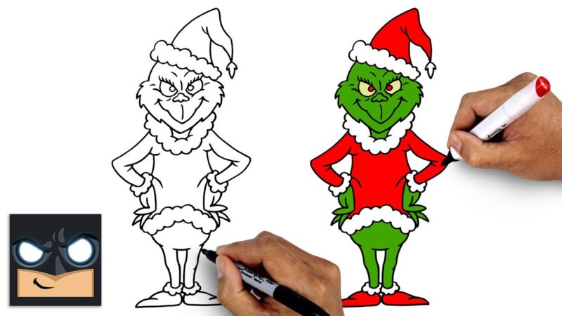 Come disegnare il Grinch |  Tutorial di Natale