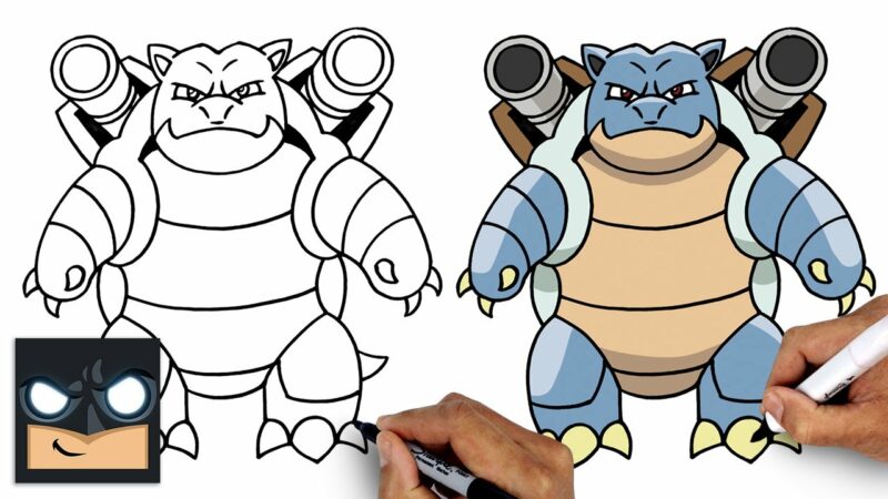 Come disegnare Pokemon |  Blastoise (Disegna e colora)