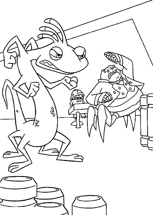 Desenho de Randall Boggs di Monsters para impresso e colorir