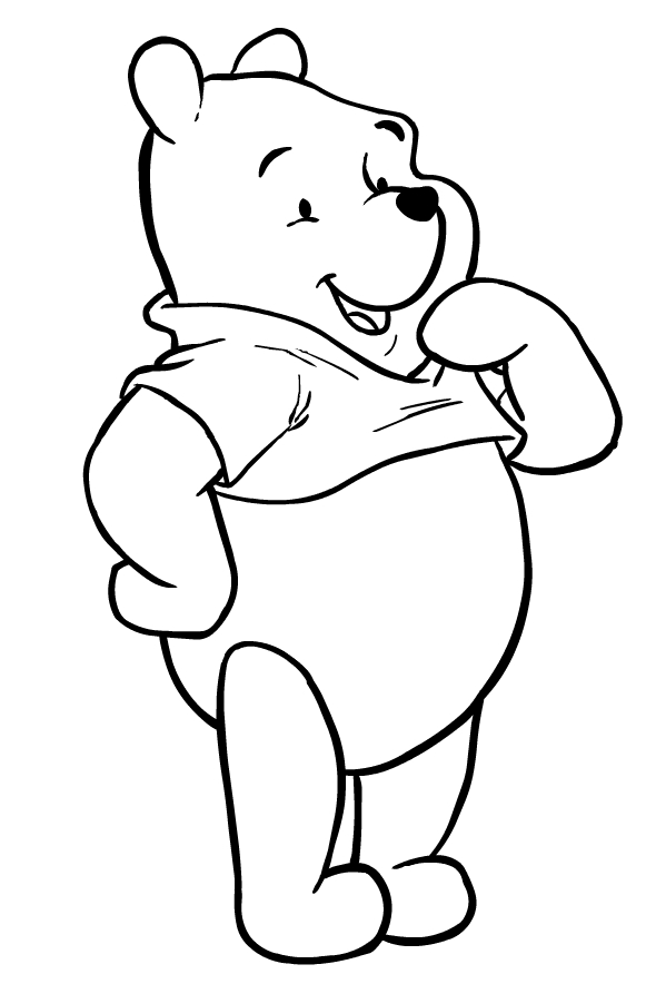 Desenho de Ursinho Pooh para impresso e colorir