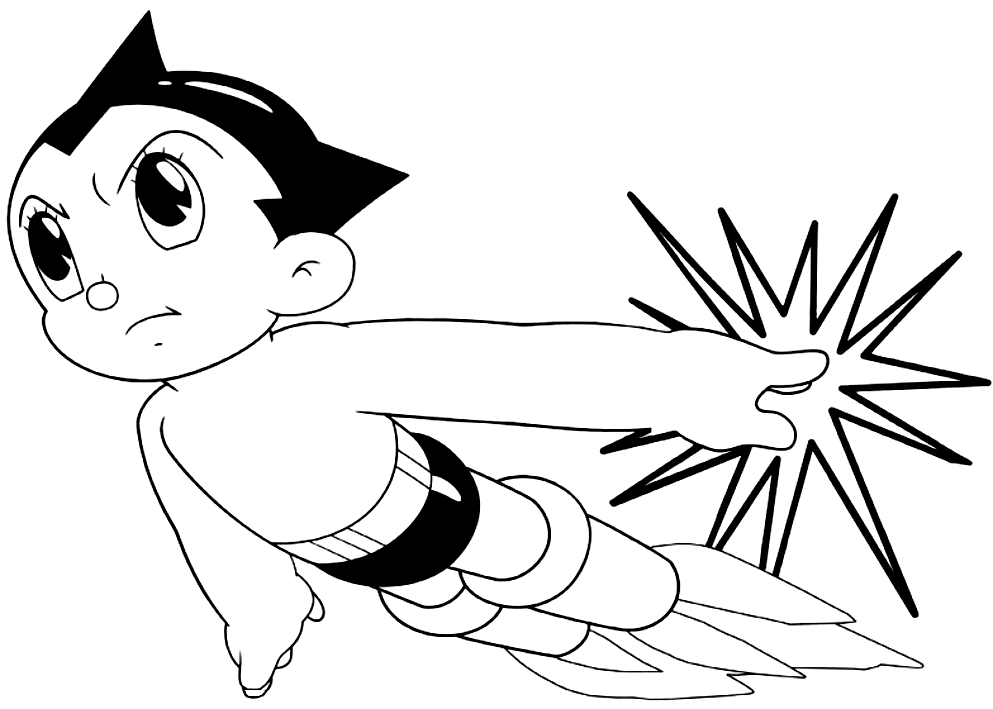 Desenho de Astroboy para impresso e colorir