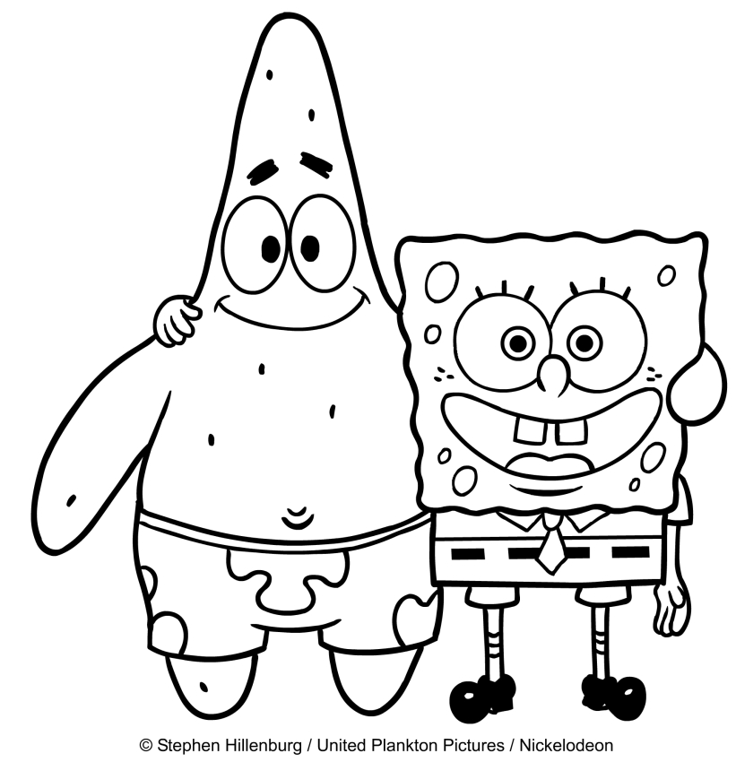 Desenhos para colorir do melhor amigo de Bob Esponja e Patrick - Desenhos  para colorir grátis para imprimir