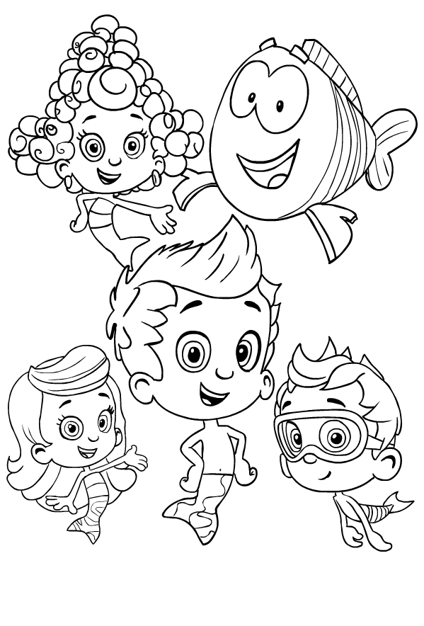 Desenho de os Bubble Guppies para impresso e colorir