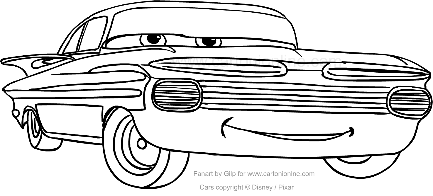 Desenho de Ramon de Cars  para impresso e colorir 