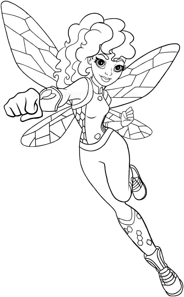 Desenho de Bumblebee (DC Superhero Girls) para impresso e colorir