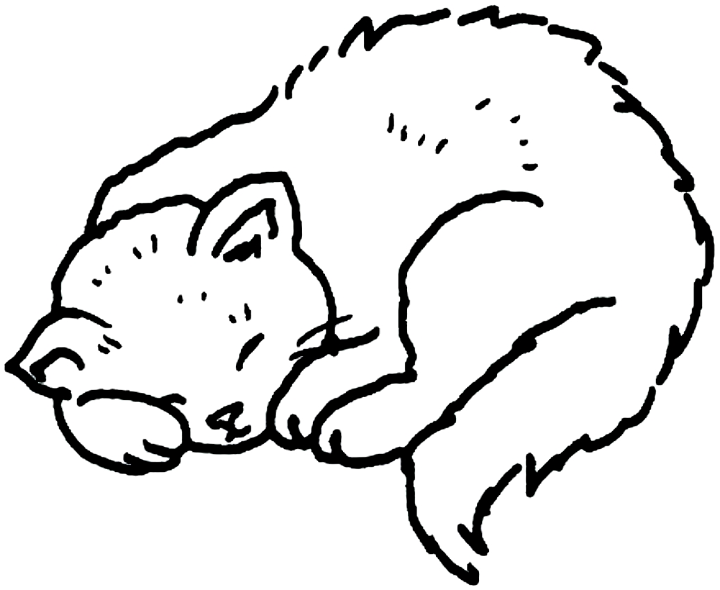 Desenho de gatos para impresso e colorir