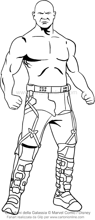 Desenho Drax o destruidor (O Guardies da Galxia) para impresso e colorir