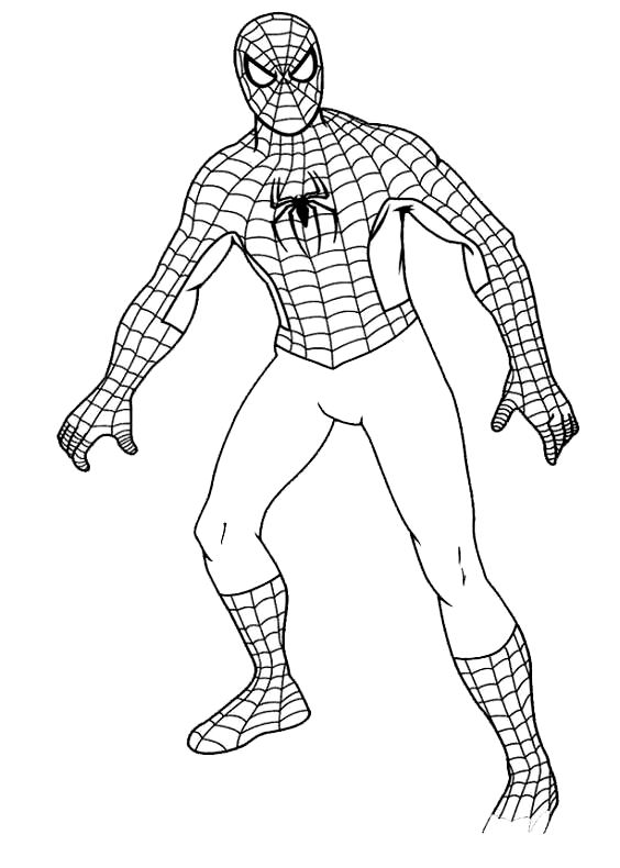 Desenho de Homem-Aranha a figura completa para impresso e colorir 