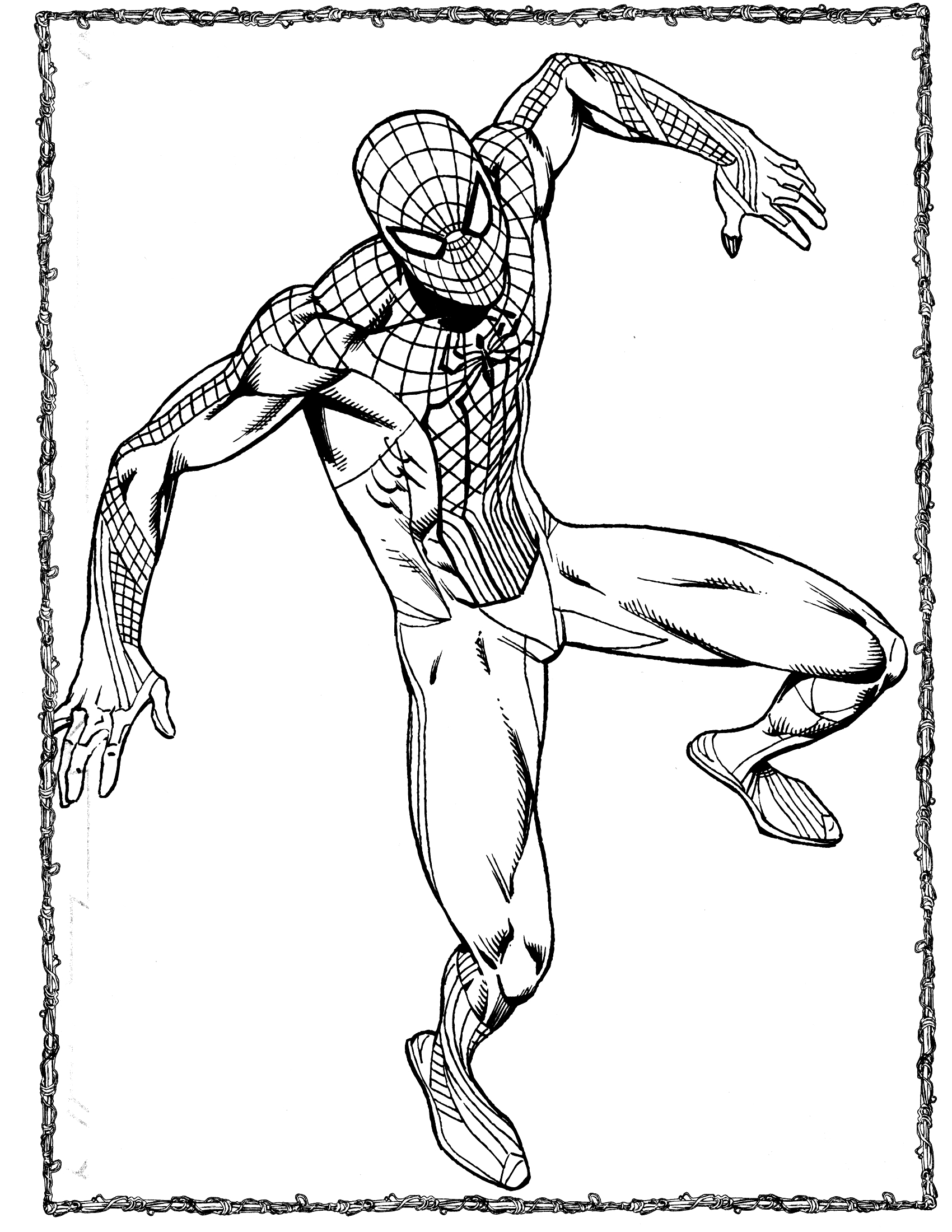 Desenho de Homem-Aranha para impresso e colorir 