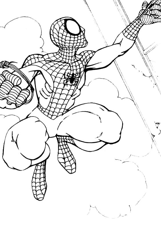 Desenho de Homem-Aranha fra i palazzi para impresso e colorir 