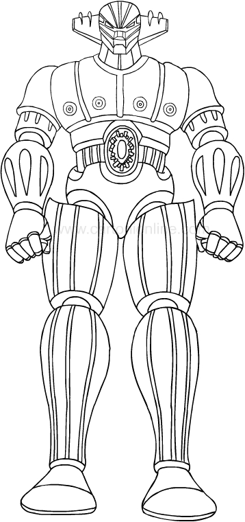 Desenho de o Vengador (Kotetsu Jeeg) para impresso e colorir