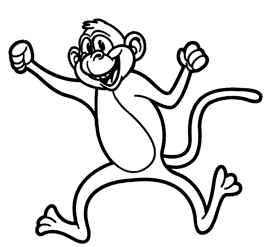 Desenho de macacos para impresso e colorir