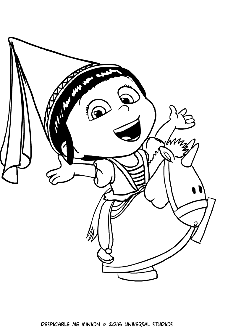 Desenho de Agnes com o unicornio