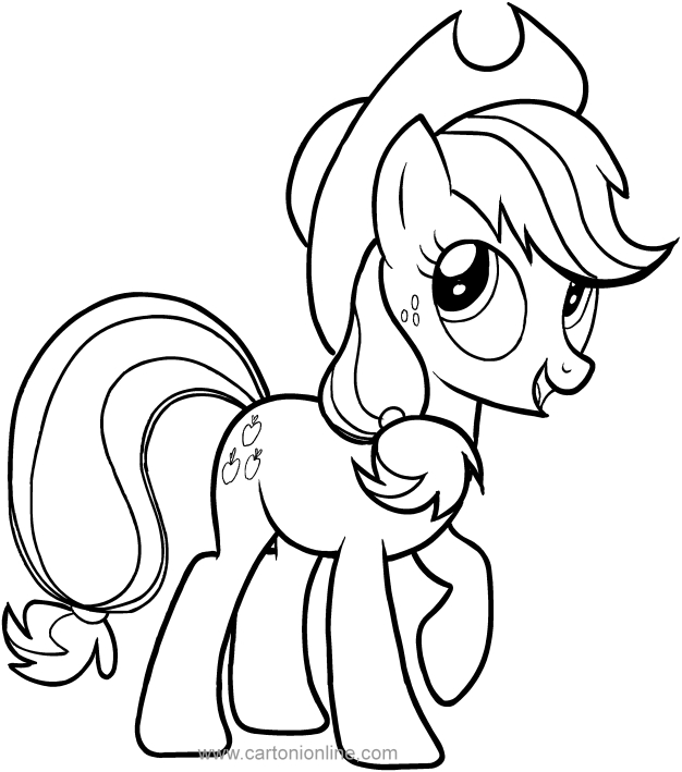 Desenho de Applejack dos My Little Pony para impresso e colorir